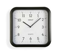 Versa Reloj de Pared Negro Plástico Cuarzo 3,5 x 28,5 x 29,5 cm