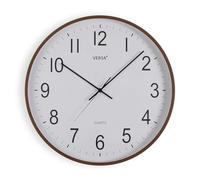 Versa Reloj de Pared silencioso y Decorativo, para Cocina, Salón o Comedor - Fácil de Leer, Medidas 50 x 5,2 x 50 cm, Madera MDF, Color Madera Oscura