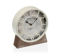 VERSA, Reloj Mesa Metal Blanco 20cm, Linea Relojes, sobremesa