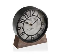 VERSA, Reloj Mesa Metal Negro 20cm, Linea Relojes, sobremesa