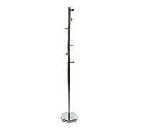 Versa Ruan Perchero de Pie de Estilo Minimalista, con 6 Ganchos o Colgadores para Ropa o Bolsos para el Recibidor, Medidas (Al x L x An) 174 x 28 x 28 cm, Metal, Color Plateado