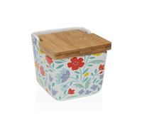 Versa Salero con Tapa Flores Cerámica 10 x 15 x 10 cm