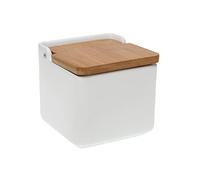 Versa, salero tapa bambú blanco linea cocina, cerámica (VS-21440152)