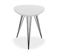 Versa Seatle Mesa Auxiliar para el Salón, la Habitación o la Cocina. Moderna Mesilla Baja, Medidas (Al x L x An) 60 x 50 x 50 cm, Madera y Metal, Color Blanco y Negro