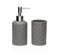 Versa Set de Baño Gris Dolomita 6,8 x 17 x 6,8 cm S3412182 - EAN: 8420327541604