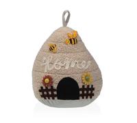 VERSA Sujetapuertas Enjambre Tope para Puerta Decorativo, Medidas (Al x L x An) 22 x 18 x 20 cm, Color Beige