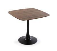 Versa Sveg Mesa de Comedor para Cocina, Terraza, Jardín o Comedor, Medidas (Al x L x An) 73 x 80 x 80 cm, Madera, PVC y Metal, Color Marrón y Negro