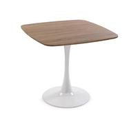 Versa Sveg Mesa de Comedor para Cocina, Terraza, Jardín o Comedor, Medidas (Al x L x An) 73 x 80 x 80 cm, Madera, PVC y Metal, Color Marrón y Blanco