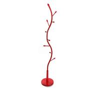 Versa Swindon Perchero de Pie de Estilo Minimalista, con 9 Ganchos o Colgadores para Ropa o Bolsos para el Recibidor, Medidas (Al x L x An) 185 x 32 x 32 cm, Metal, Color Rojo