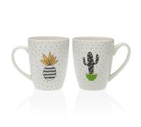 Versa Taza Mug Cactus Piña 2 Unidades Porcelana