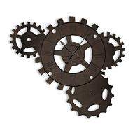 Versa Volga Reloj de Pared Decorativo para la Cocina, el Salón, el Comedor o la Habitación, Medidas (Al x L x An) 71 x 4,3 x 51 cm, Metal, Color Marrón y Negro