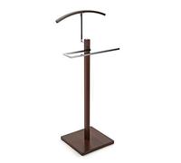 Versa Wengue Galán de Noche Moderno Multifuncional con 2 Perchas o Colgadores para Ropa de Hombre o Mujer, Medidas (Al x L x An) 112 x 35 x 35 cm, Madera y Metal, Color Marrón