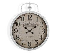 Versa Zebbug Reloj de Pared Silencioso Decorativo para la Cocina, el Salón, el Comedor o la Habitación, Medidas (Al x L x An) 60 x 6 x 48 cm, Metal, Color Blanco, beige y negro