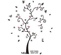 VersaBuy Vinilo Decorativo de Pared Árbol Negro con Corazones para Fotos - Adhesivo Familiar Elegante para Exhibir Retratos - Ideal para Salón, Dormitorio u Oficina - Tamaño 120x45 cm