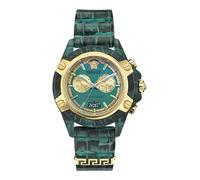 Versace Reloj cronógrafo unisex de cuarzo suizo con correa de plástico VE8P00324, azul, Moderno