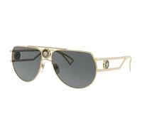 Versace Hombre VE2225 100287 Gafas de sol Metal Oro Gris Piloto Normal