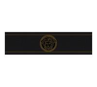 Versace Clave Griega Cenefas Papel Pintado - Negro 935224 Nuevo de Diseñador