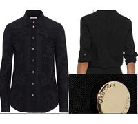 Versace Colección Hombre Iconic Cult Impreso Denim Camisa Manga Larga 43 XXXL