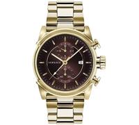 Versace- Crono Urbano Reloj Hombre Oro Acero Inoxidable Esfera Marrón- Accessories- Hombre- Amarillo- ONE SIZE- Crono Urbano Reloj Hombre Oro Acero Inoxidable Esfera Marrón