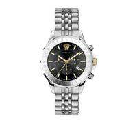Versace - Cronógrafo Firma Acero Esfera Negra Reloj - Accessories - Hombre - Gris - ONE SIZE -