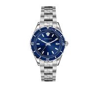 Versace - Elegante Esfera Azul Reloj de Acero Inoxidable - Accessories - Hombre - Gris - ONE SIZE -