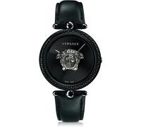 Versace - Empire Reloj de cuero negro de cuarzo - Accessories - Mujer - Negro - ONE SIZE -