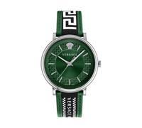 Versace- Esfera Verde Militar Reloj de Cuero- Accessories- Hombre- Multicolor- ONE SIZE- Esfera Verde Militar Reloj de Cuero