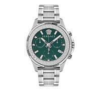 Versace Greca Action Chrono VE3J00422 - Reloj de pulsera de acero inoxidable para hombre, 45 mm, color plateado, plata, Greca Action Chrono