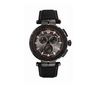 Versace- Greca Chrono Reloj Cronógrafo de Cuero Negro- Accessories- Hombre- Negro- ONE SIZE- Greca Chrono Reloj Cronógrafo de Cuero Negro