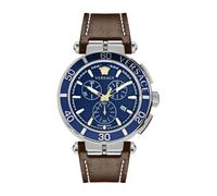 Versace - Greca Chrono Reloj Hombre Cuero Marrón - Accessories - Hombre - Gris - ONE SIZE -