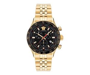 Versace HELLENYIUM VE2U006 22 - Reloj de pulsera para hombre con cronógrafo, acero inoxidable, color dorado