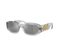 Versace Hombre Sunglass Biggie - Color del Marco: Gris Transparente, Color de la Lente: Gris Claro Espejado Plata