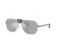 Versace Hombre Sunglass VE2294 - Color del Marco: Plateado, Color de la Lente: Gris Claro Espejado Plata