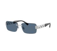 Versace Hombre Sunglass VE2298 - Color del Marco: Plateado, Color de la Lente: Azul Oscuro