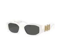 Versace Hombre Sunglass VE4361 Biggie - Color del Marco: Blanco, Color de la Lente: Gris Oscuro