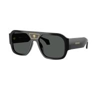 Versace Hombre Sunglass VE4508U - Color del Marco: Negro, Color de la Lente: Gris Oscuro