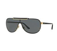 Versace Hombre VE2140 100287 Gafas de sol Metal Oro Gris Piloto Normal