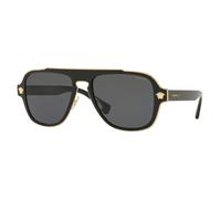 Versace Hombre Versace VE2199 100281 Gafas de sol Metal Negro Gris Geométrico Polarizado