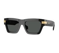 Versace Gafas de sol para hombre, montura negra, lentes gris oscuro, 55 mm