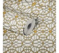 Versace IV La Scala Del Palazzo Metálico Pintado 37049-2 Crema /Oro Geométrico