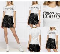 VERSACE JEANS COUTURE Blusa Camiseta Retro Cuello Redondo Logo Algodón Nueva