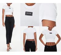 VERSACE JEANS COUTURE Camiseta Cropped De Cuello Redondo Con Logo Retro XL