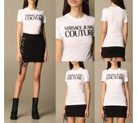 VERSACE JEANS COUTURE Camiseta De Cuello Redondo Con Logo De Algodón Retro XS