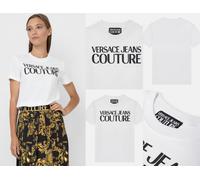 Versace Jeans Couture Crew Cuello Logo Top Algodón Camiseta Blusa Retro Hot M