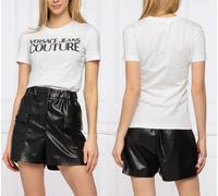 Versace Jeans Couture Crew Cuello Logo Top Algodón Camiseta Blusa Retro Nueva S