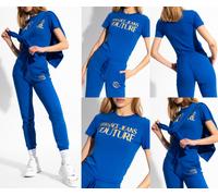 Versace Jeans Couture Crew Cuello Logo Top Algodón Camiseta Blusa Retro S