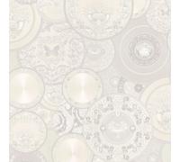 Versace Les Etoiles De la Mer Papel Tapiz Blanco Y Plata 34901-4 Nuevo