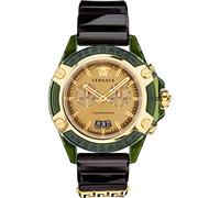 Versace Reloj analógico de cuarzo para hombre 32020338, verde, talla única, Correa
