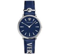 VERSACE Reloj analógico 'V Circle' azul oscuro / plata One Size EUR