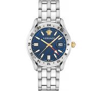 Versace Reloj Greca Time GMT VE7C00523 Hombre 41 mm Plateado 5 ATM